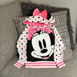 Disney Minnie Mouse Polka Dot Sweatshirt - Pink, Black, and White